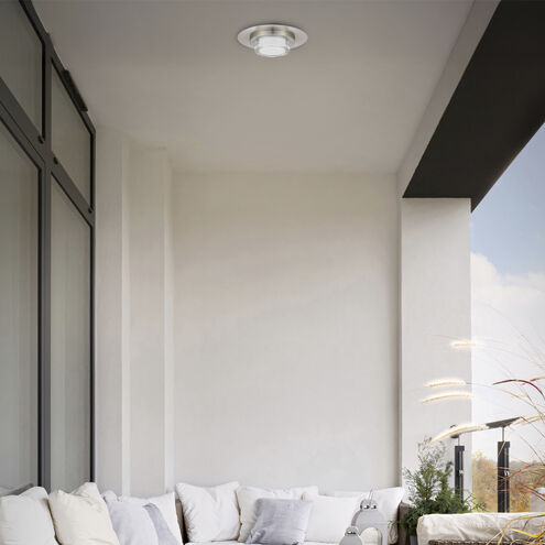 Plate LED 12 inch Brushed Stainless Steel Outdoor Flush Mount